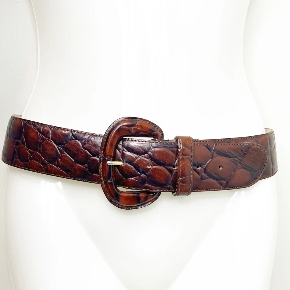 Anne Klein croc embossed belt size medium - Picture 1 of 2